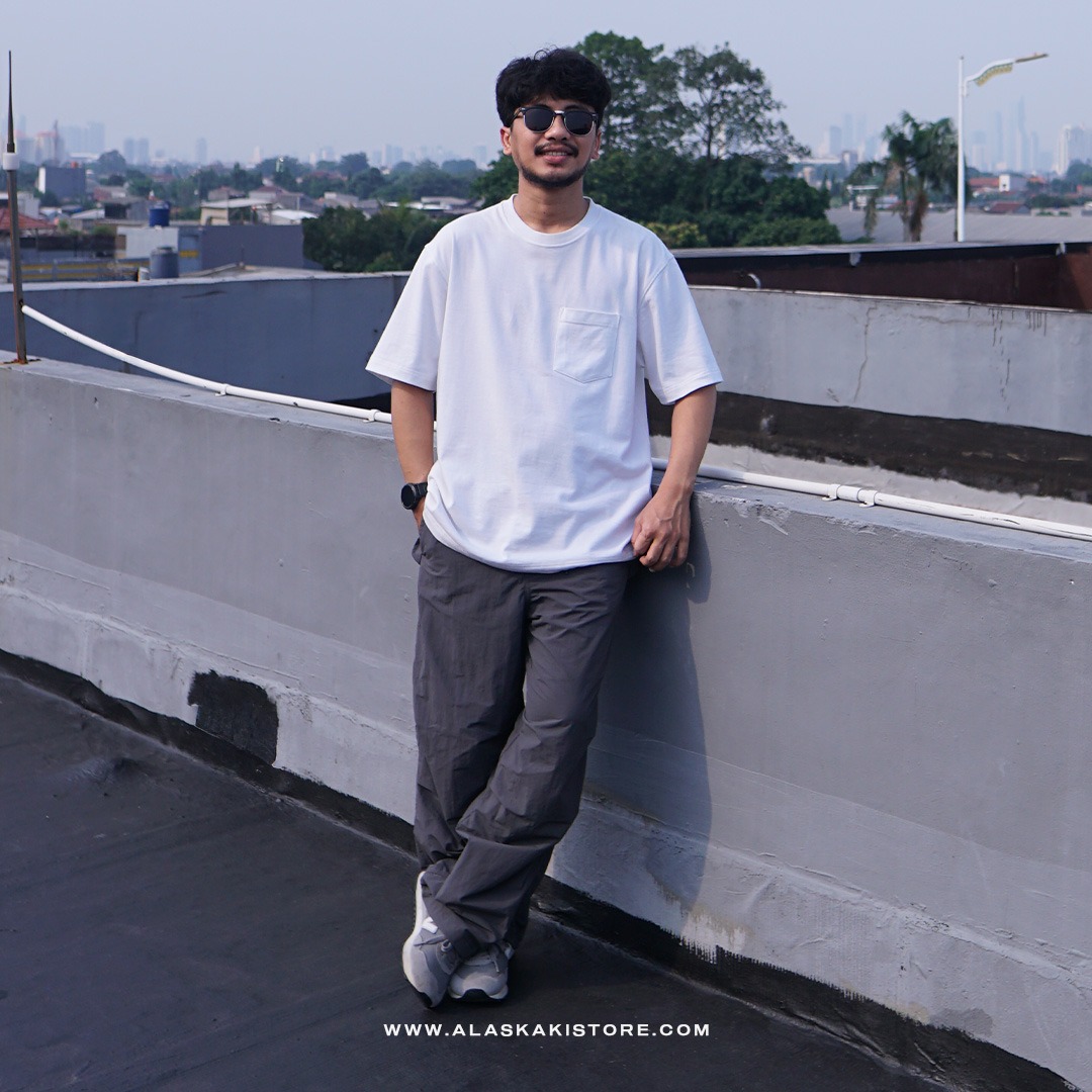 Loose Fit Parachute Pants Dark Grey GU5033