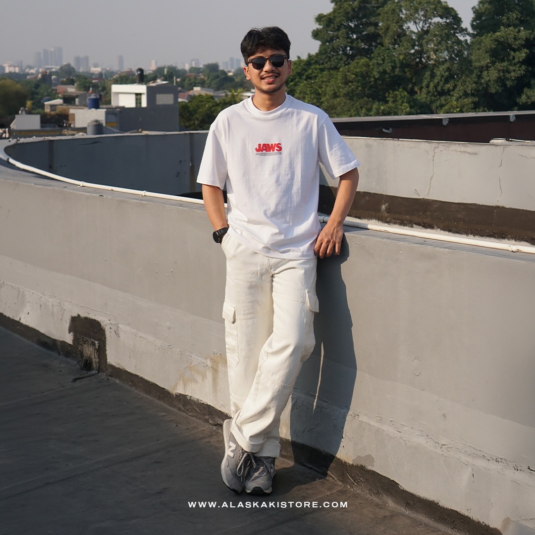 Loose Cargo Pants Off White BS5037