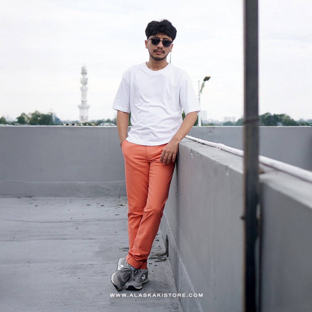 Slim Fit Chino Trousers Peach GF5035