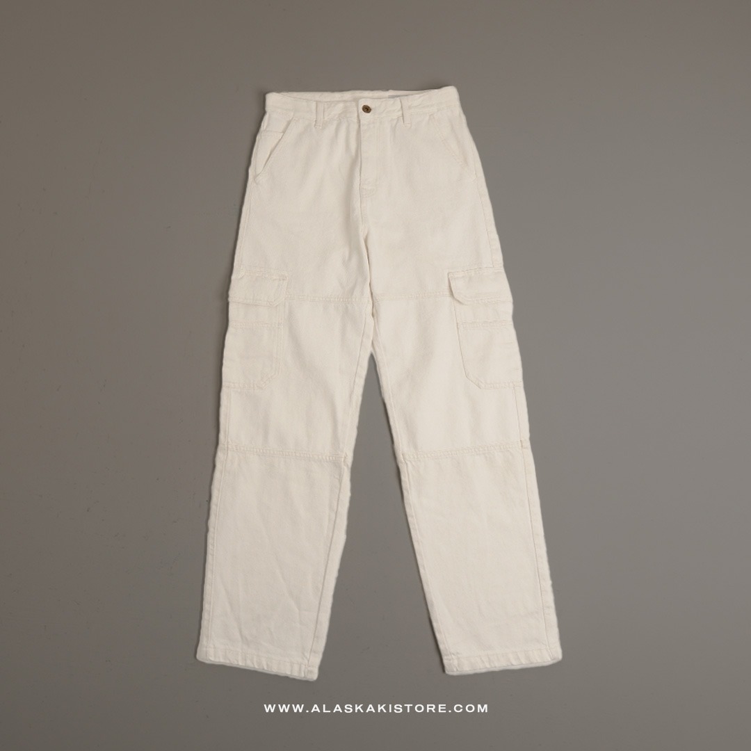 Loose Cargo Pants Off White BS5037