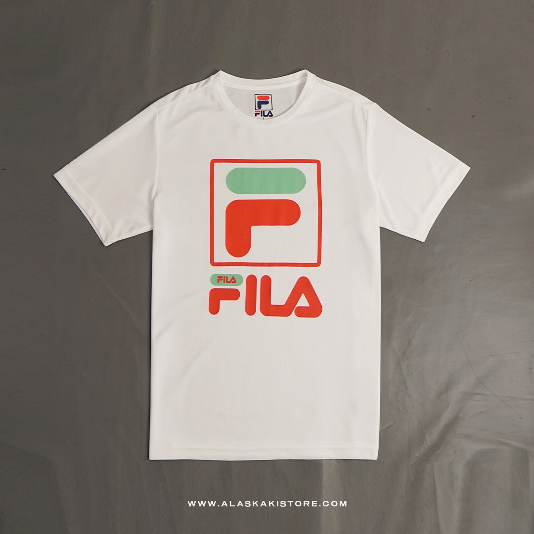 Quickdry Tshirt White Logo Red FL4017