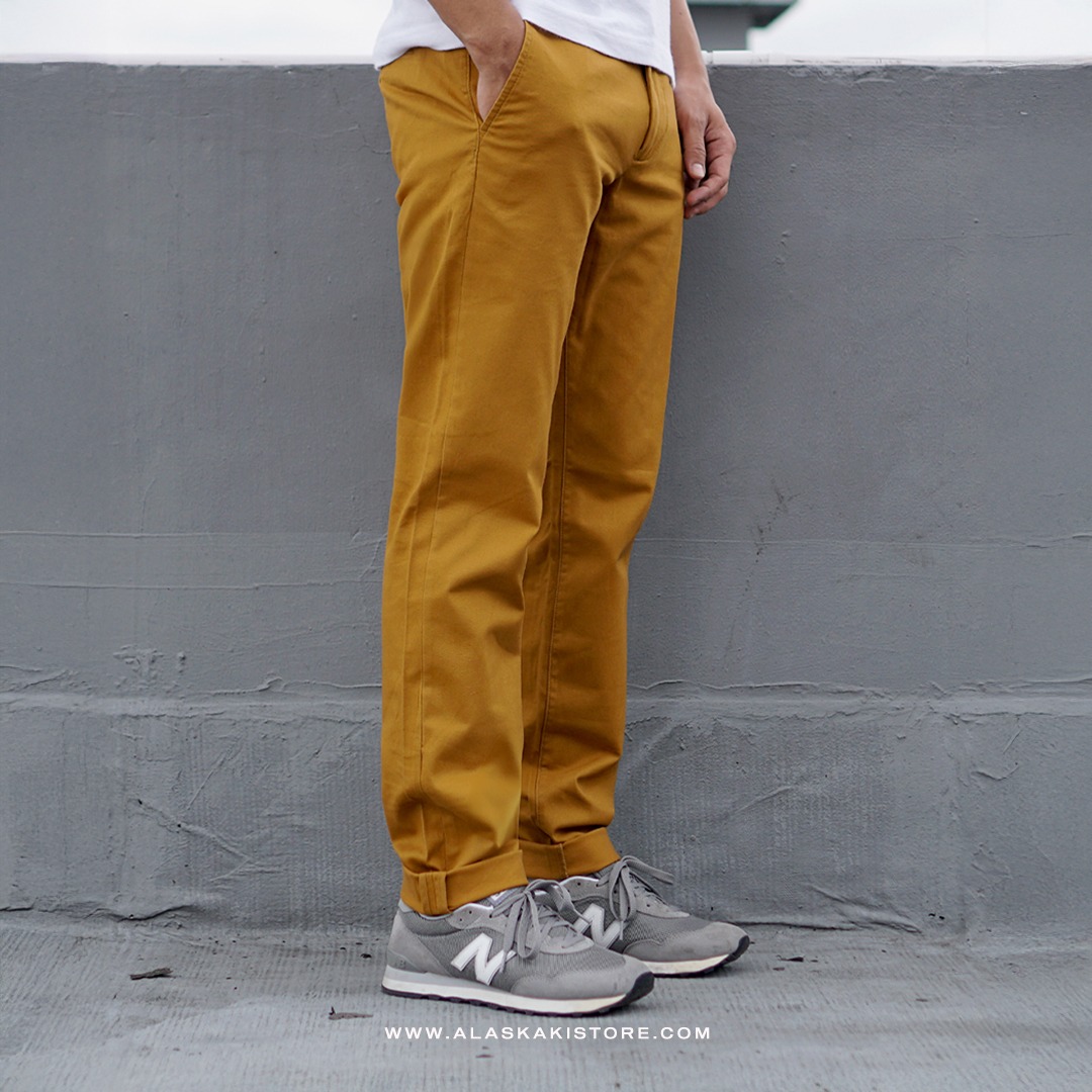 Slim Fit Chino Trousers Mustard GF5034