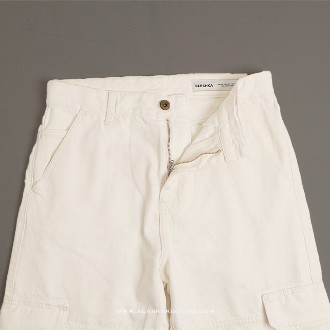 Loose Cargo Pants Off White BS5037