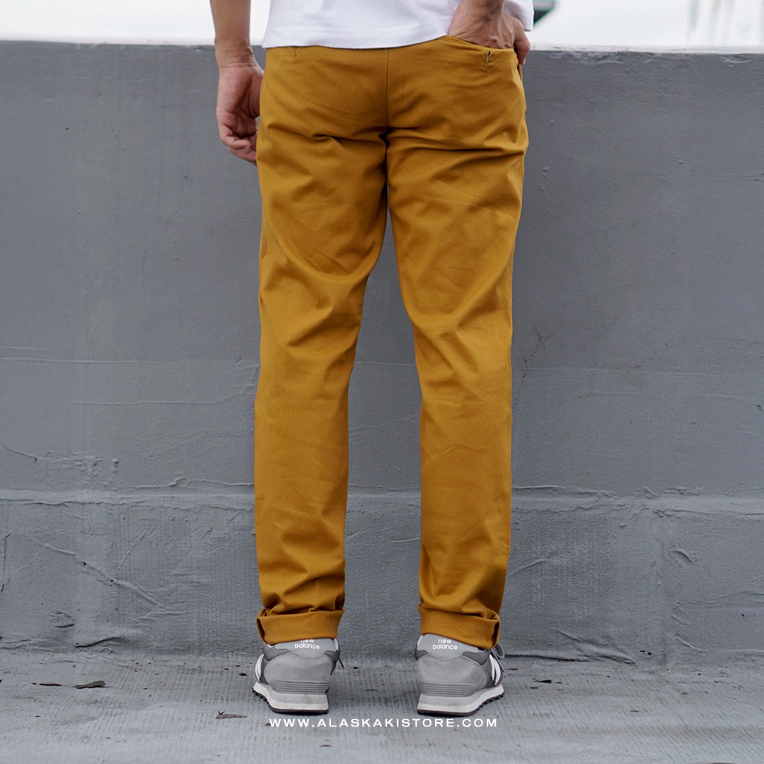 Slim Fit Chino Trousers Mustard GF5034