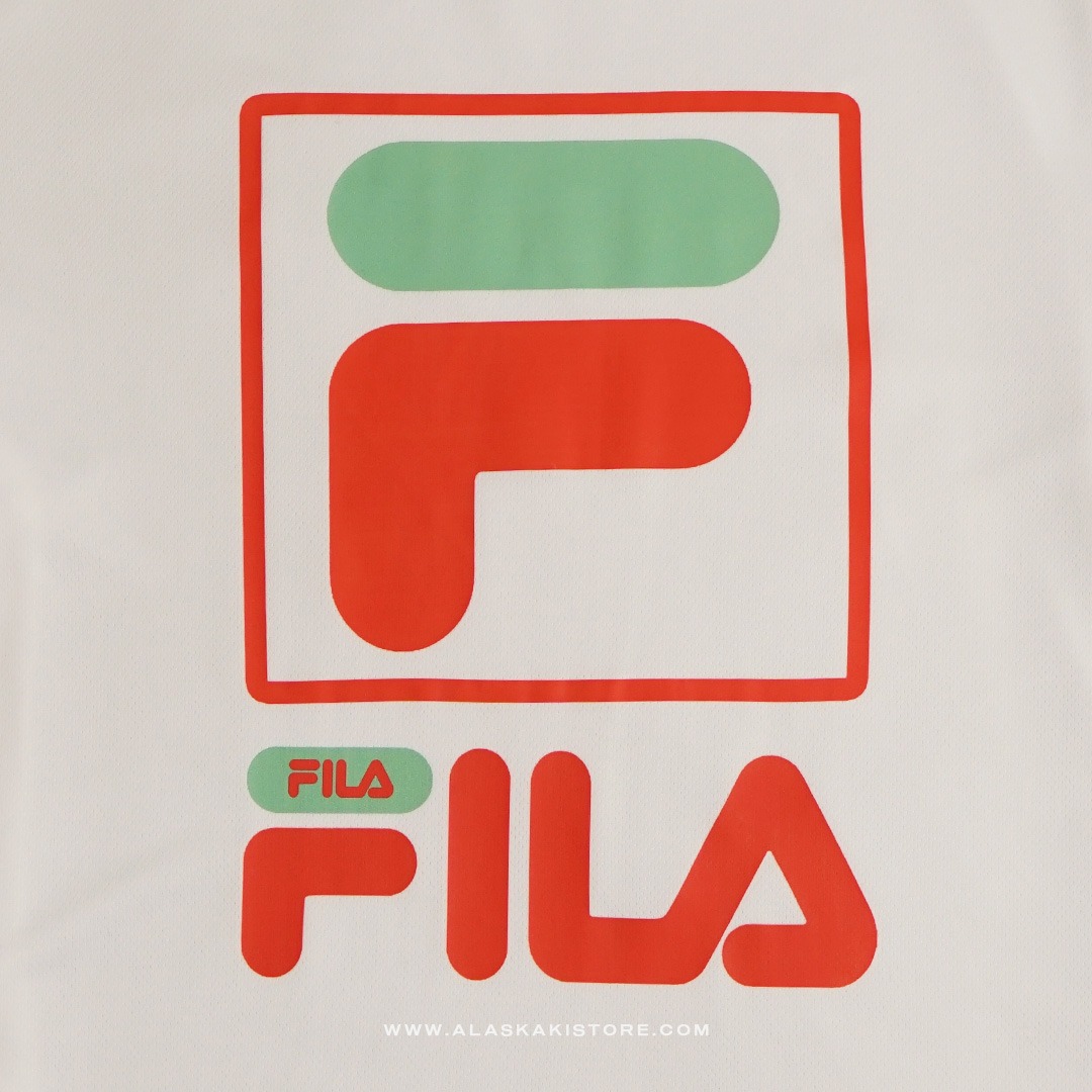 Quickdry Tshirt White Logo Red FL4017