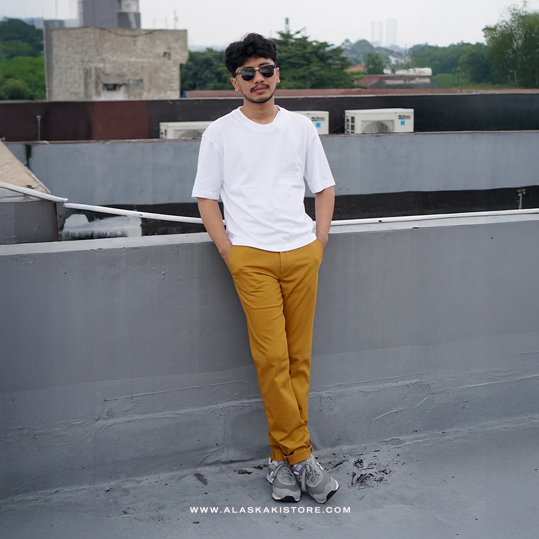 Slim Fit Chino Trousers Mustard GF5034