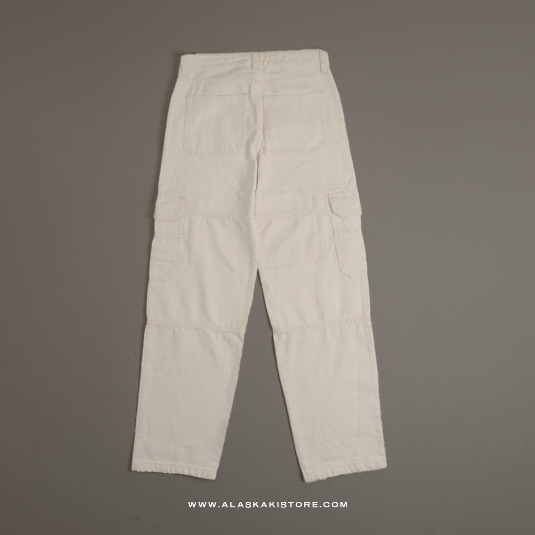 Loose Cargo Pants Off White BS5037