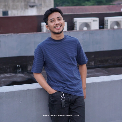 Image of Striped Tshirt Blue Navy UQ4039