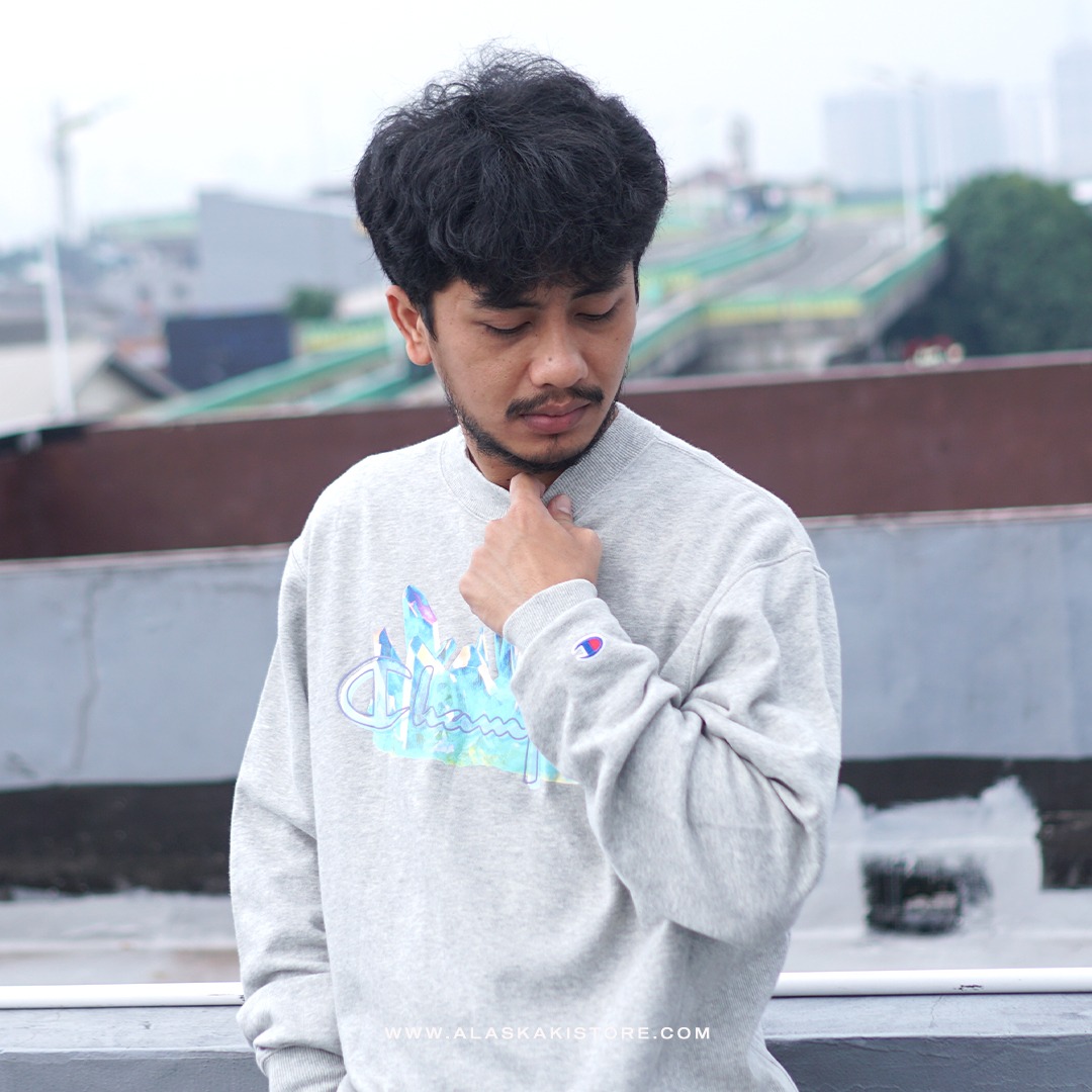 Reverse Weave Crewneck Sweatshirt Light Grey CH7048