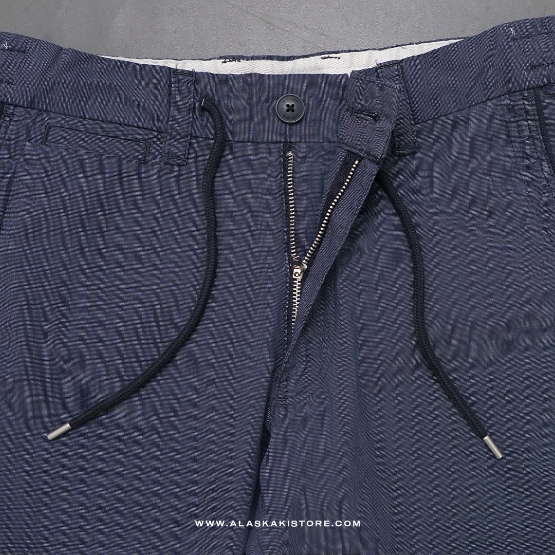 Chino Pants Elastic Waistband Blue Denim SO5002