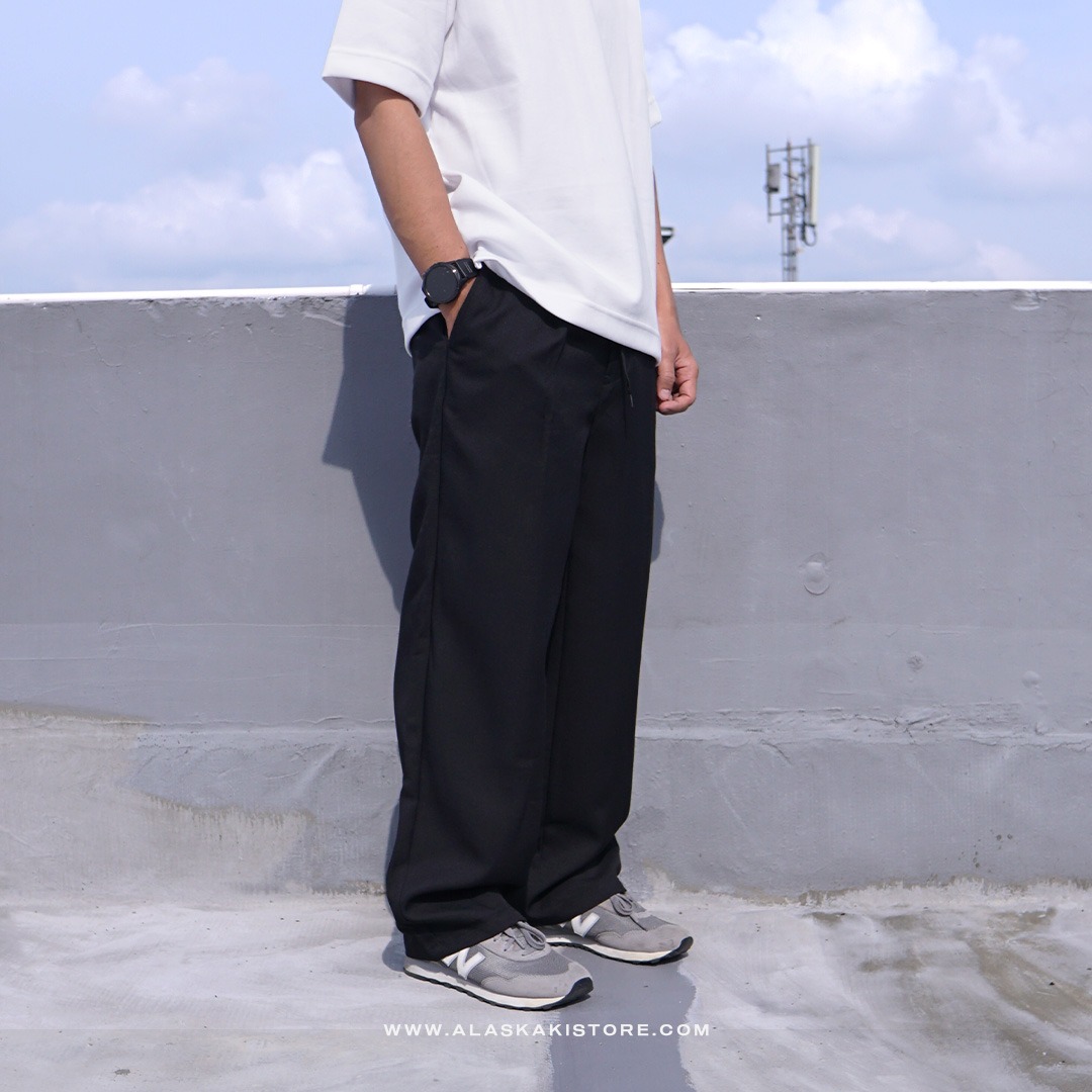 Wide Loose Pants Black GU5027