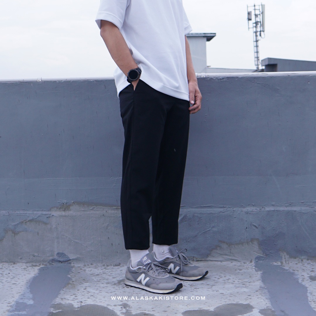 Stretch Easy Ankle Pants Black GU5029