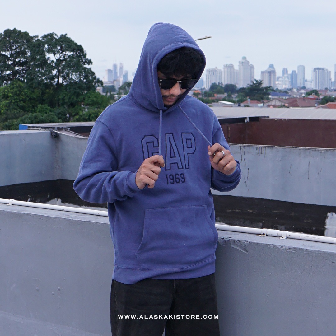 Fleece Pullover Hoodie Navy GA1046