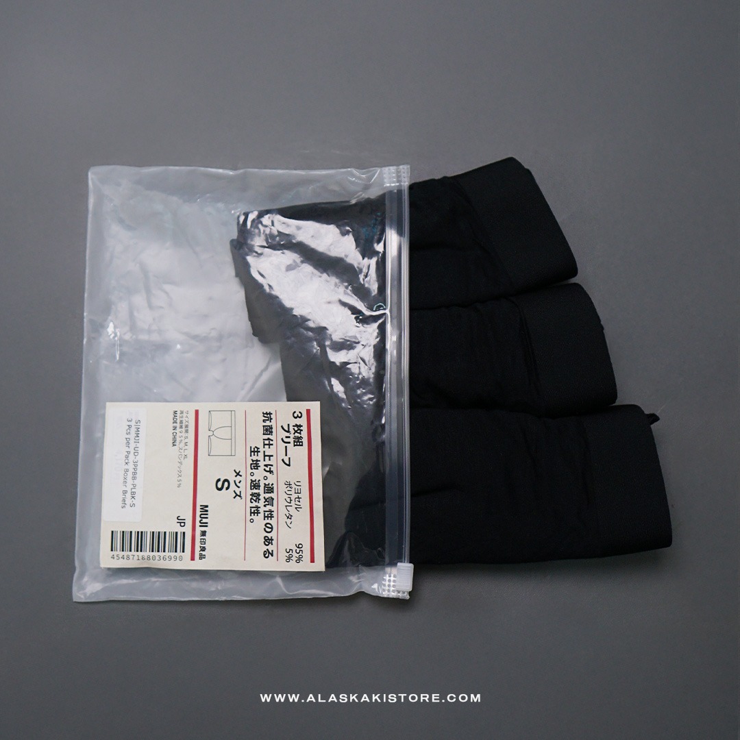 Boxer Briefs Black MJ6008 (Perpax isi 3 Pcs)