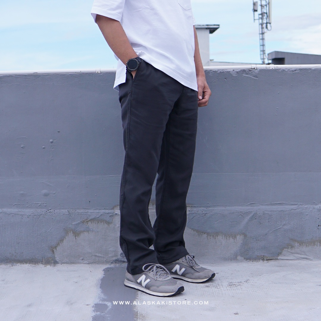 Straight Fit Linen Pants Charcoal ON5105