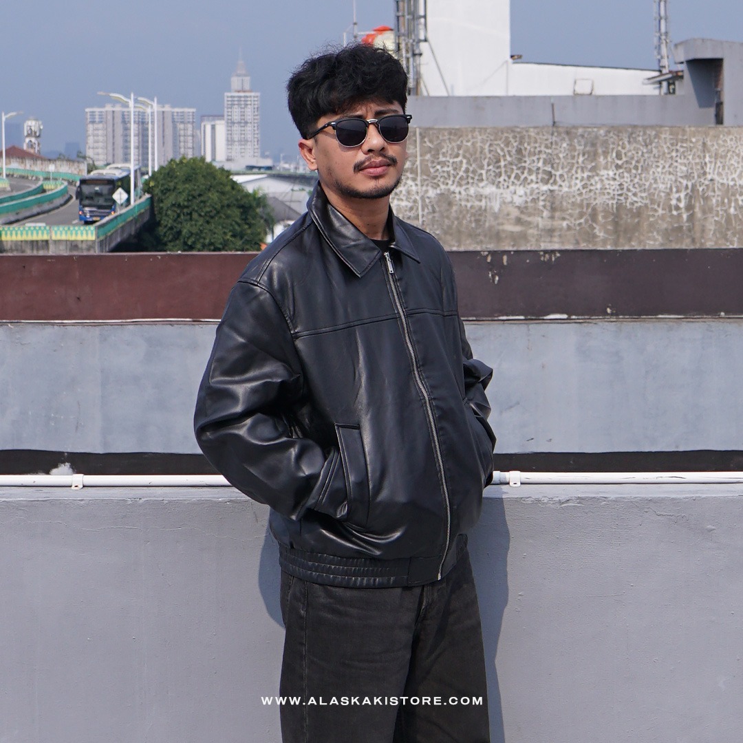 Faux Leather Bomber Jacket PH1004
