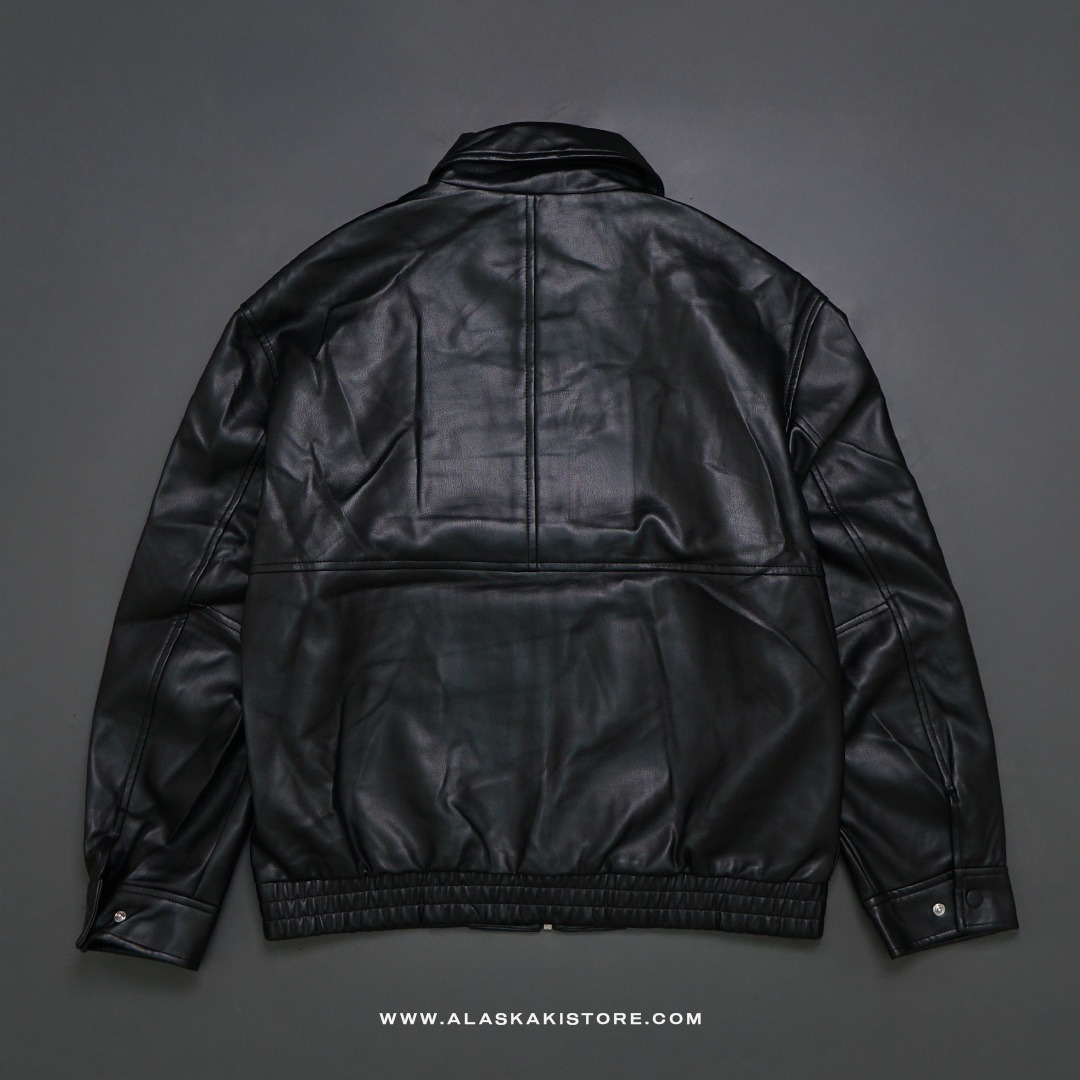 Faux Leather Bomber Jacket PH1004