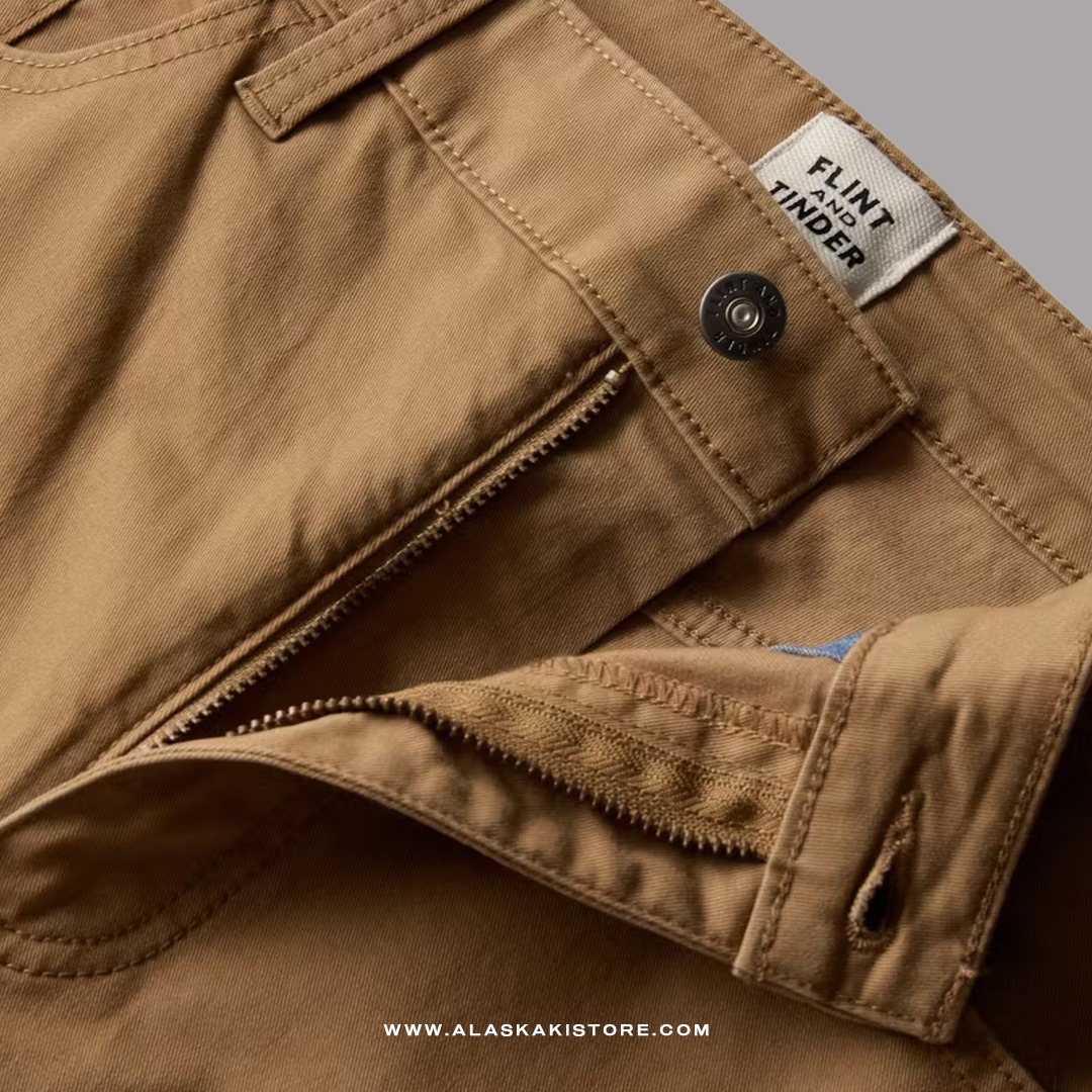 Twill Pants Straight Fit Brown FT5024
