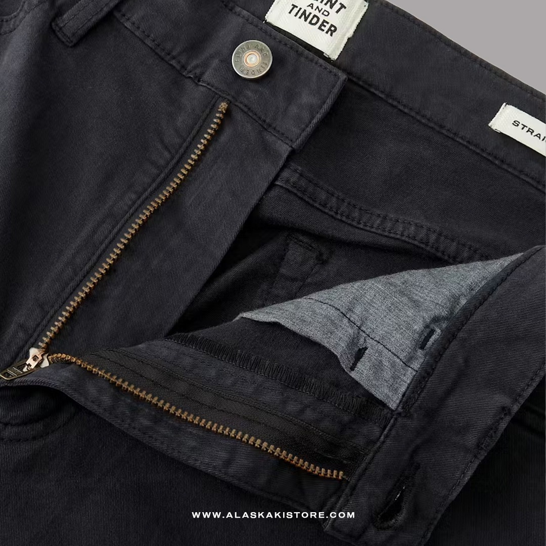 Twill Pants Straight Fit Charcoal FT5025