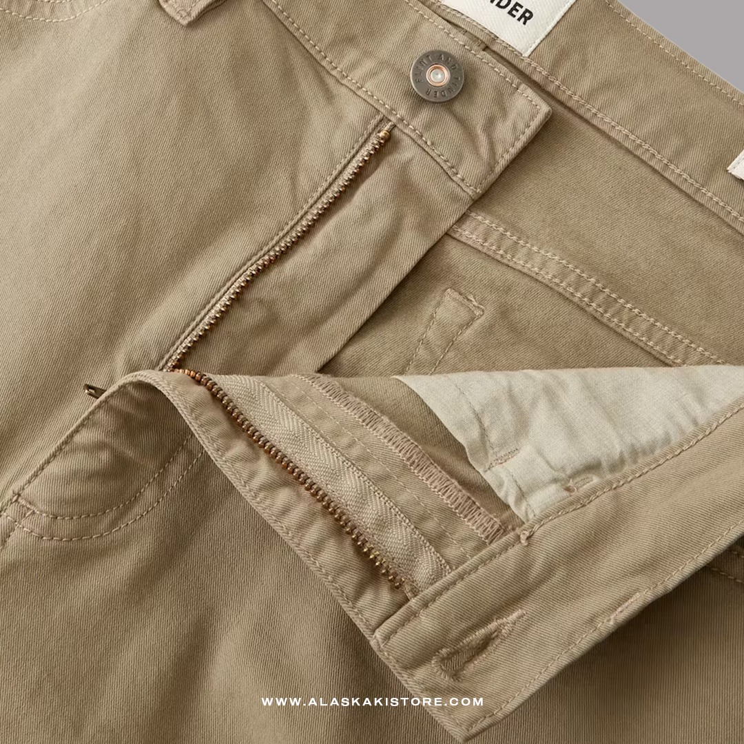 Twill Pants Athletic Tappered Fit Khaki FT5017