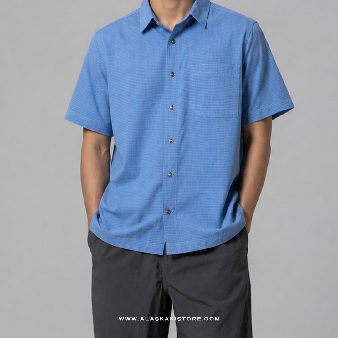 Pucker Dry Short Sleeve Shirt Blue RR2002