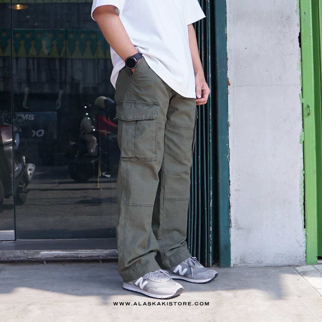 Loose Cargo Pants Olive ON5108