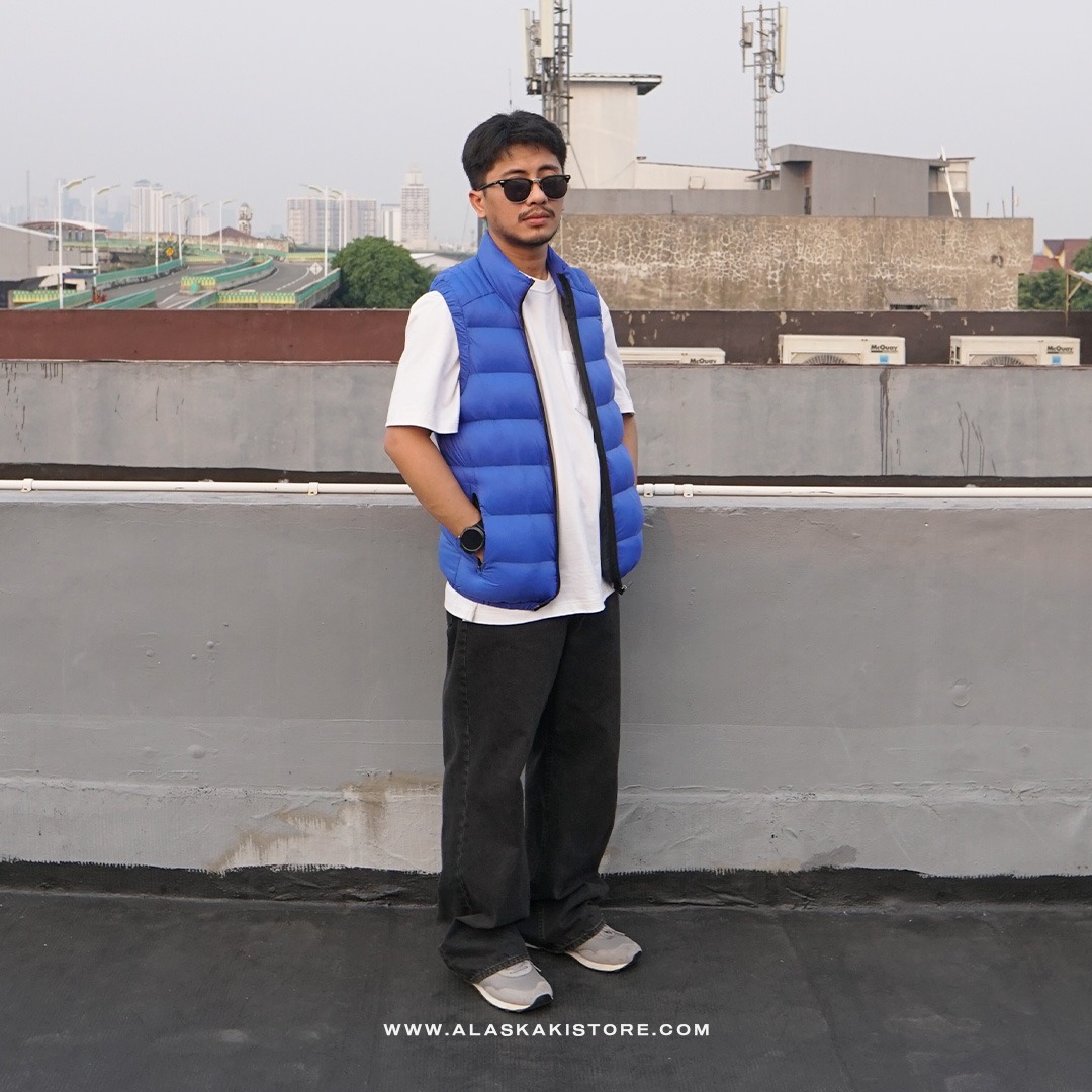 Puffer Vest Jacket Blue BS1007