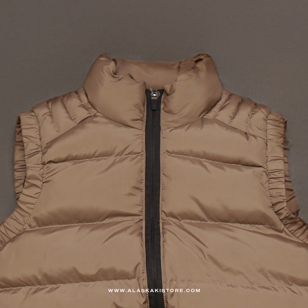 Puffer Vest Jacket Khaki BS1011