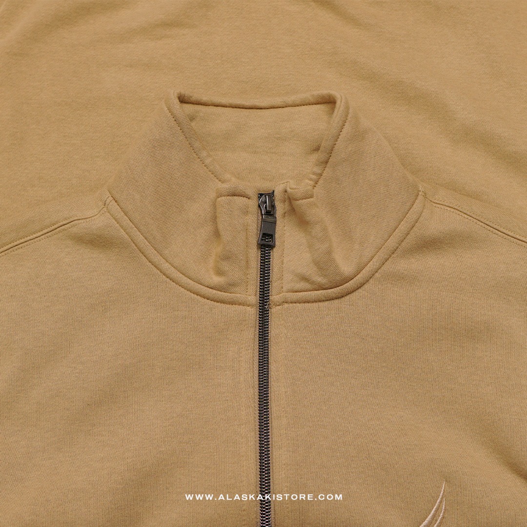 Half Zip Sweatshirt Light Brown NC1014