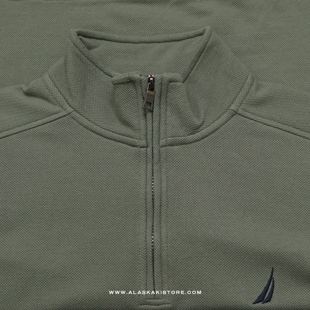 Half Zip Pique Shirt Green NC1017