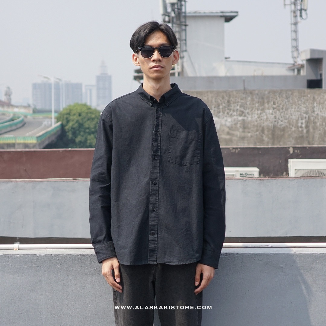 Regular Fit Oxford Shirt Black HM2031