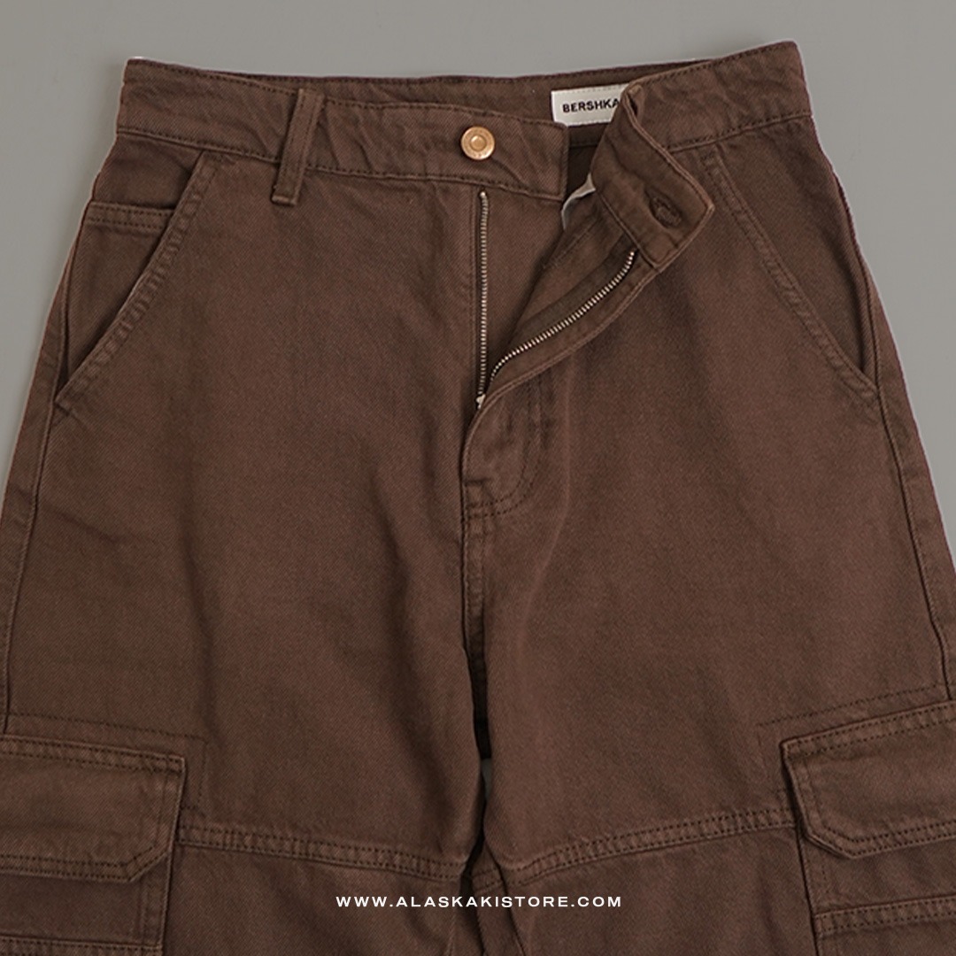 Loose Cargo Pants Dark Brown BS5035