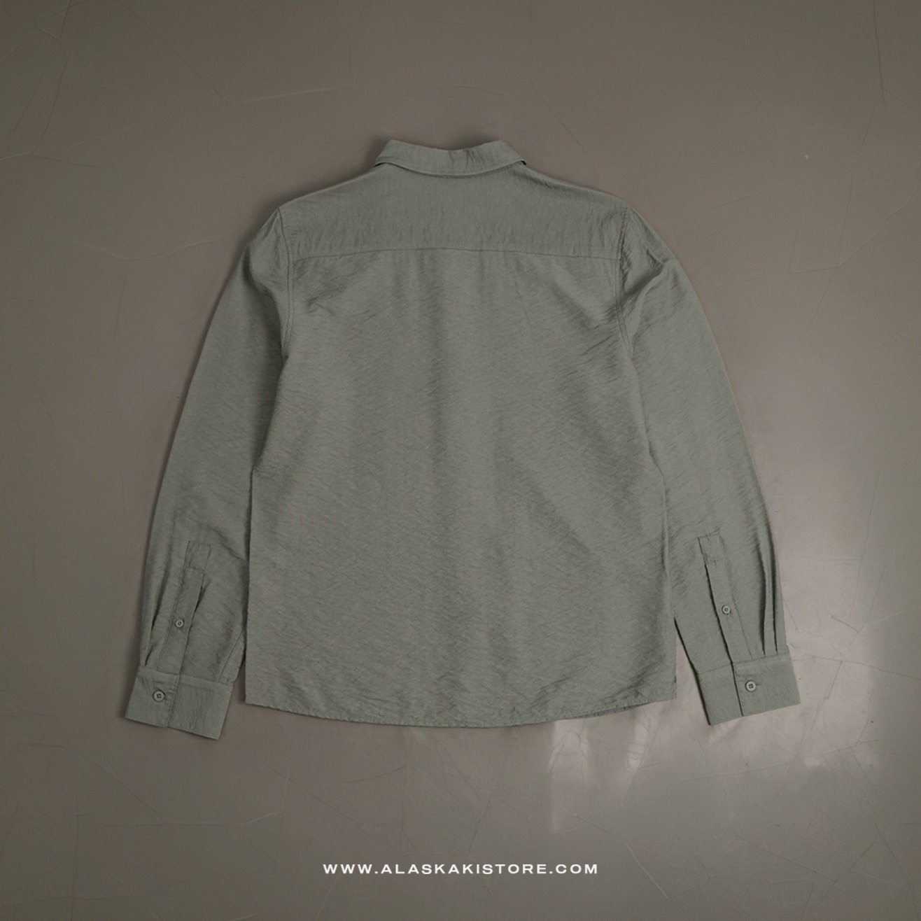 Crinkle Texture Long Sleeve Shirt Green SH2034