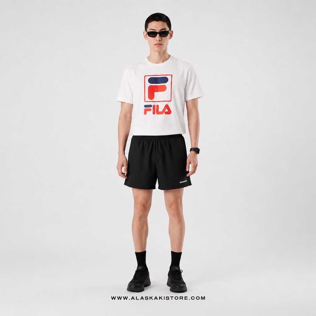 Quickdry Tshirt White Logo NavyRed FL4014
