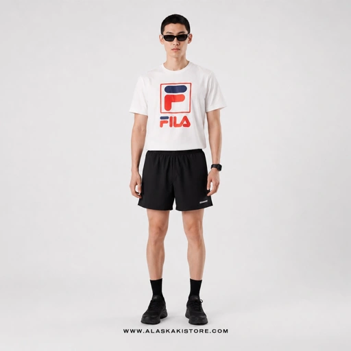 Quickdry Tshirt White Logo NavyRed FL4014