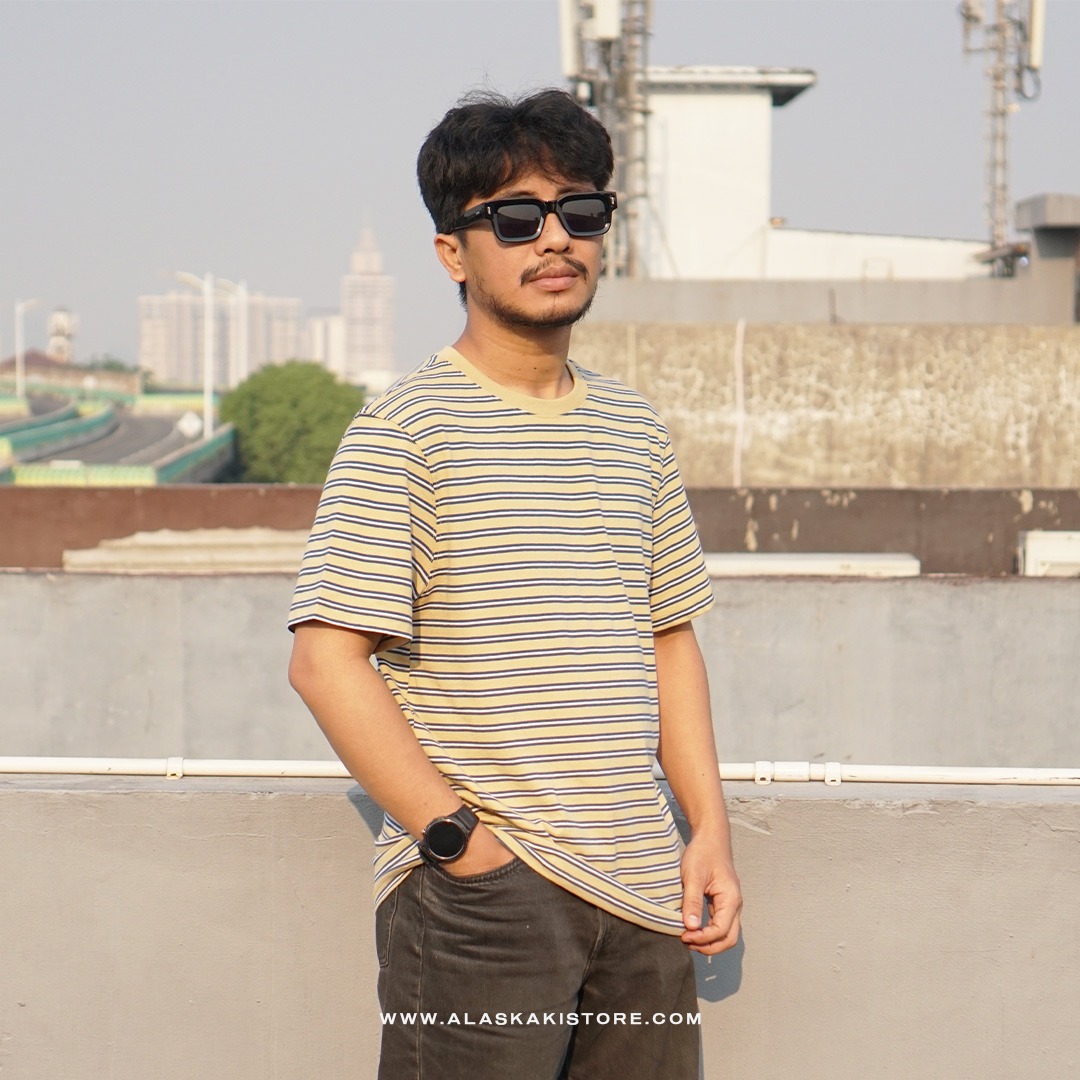 Stripe T-shirt Yellow White GF4045