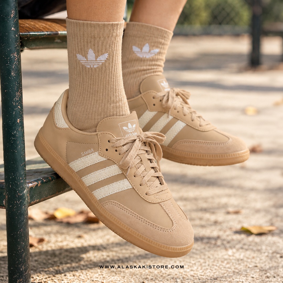 Trefoil Crew Socks Khaki AD9015