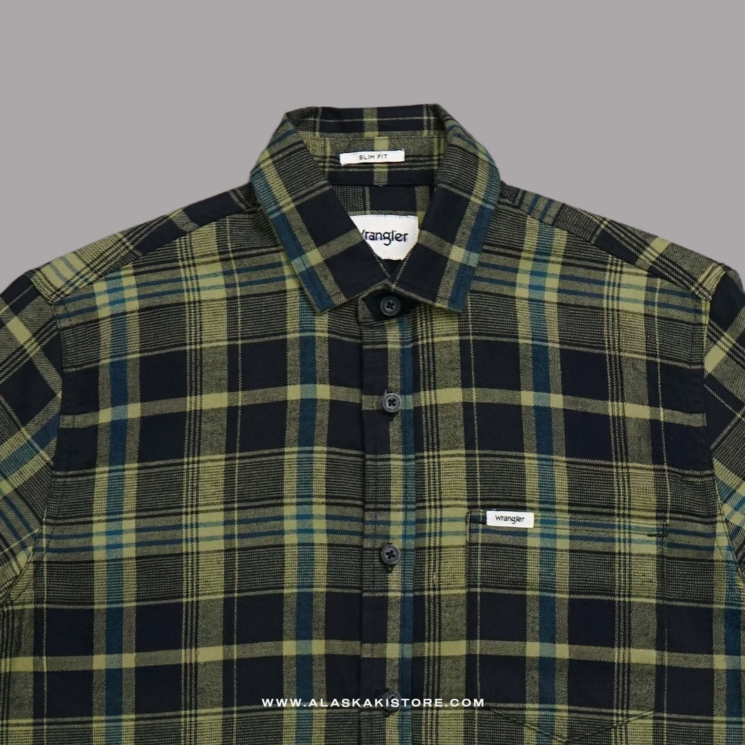 Short Sleeve Plaid Shirt Green WR2004