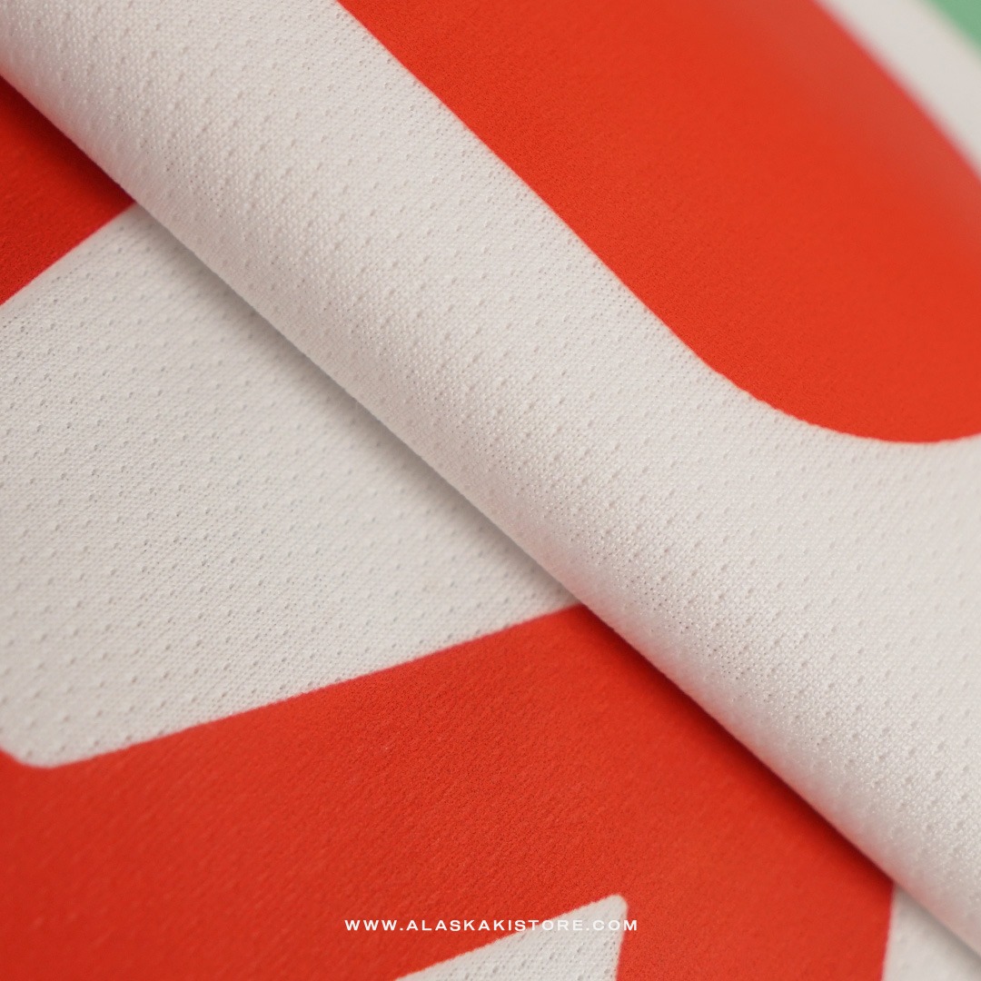 Quickdry Tshirt White Logo Red FL4017
