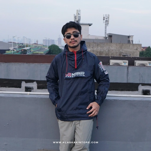 Image of Windbreaker Jacket Navy Small Logo GN1002