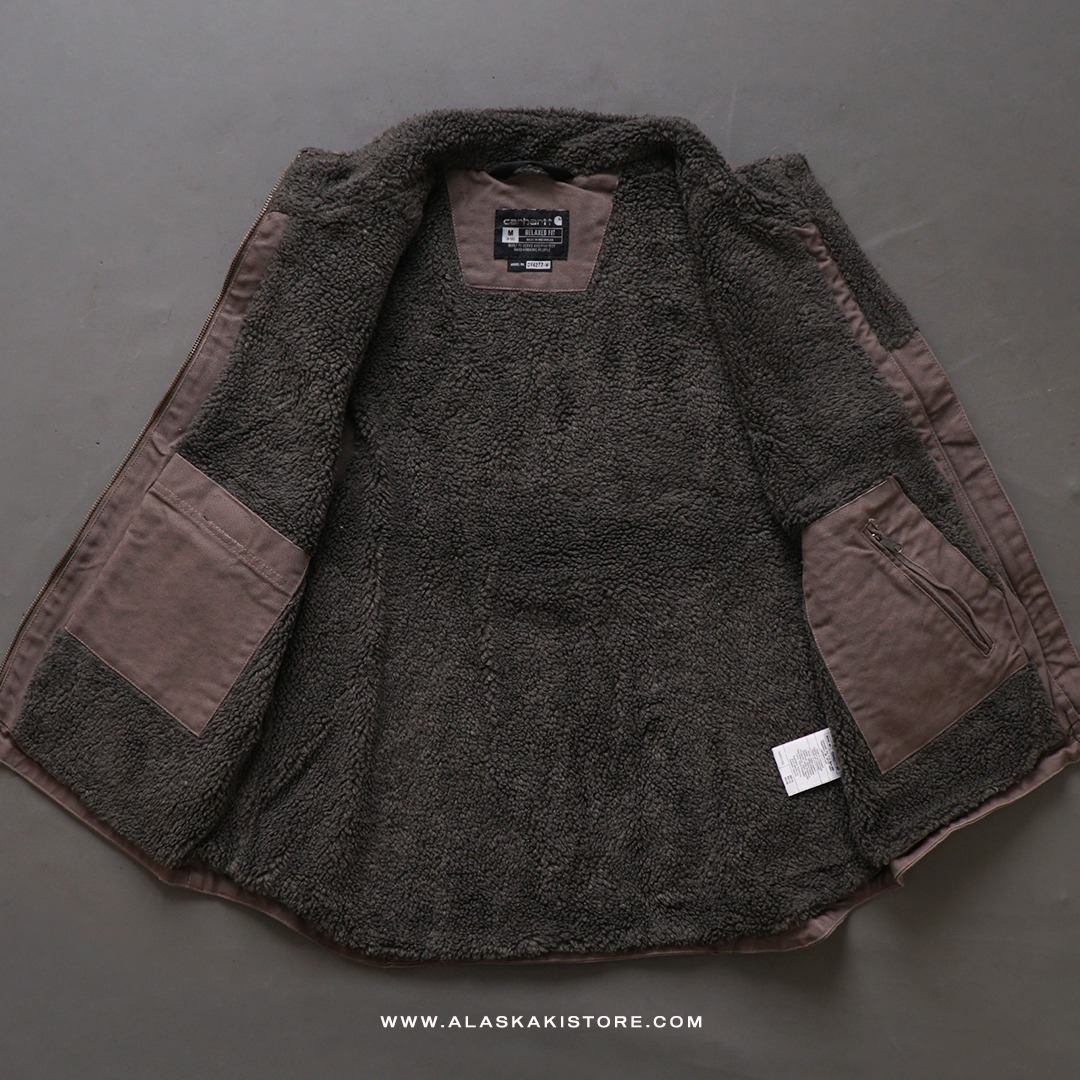 Unisex Canvas Sherpa Vest Jacket Grey CR1010