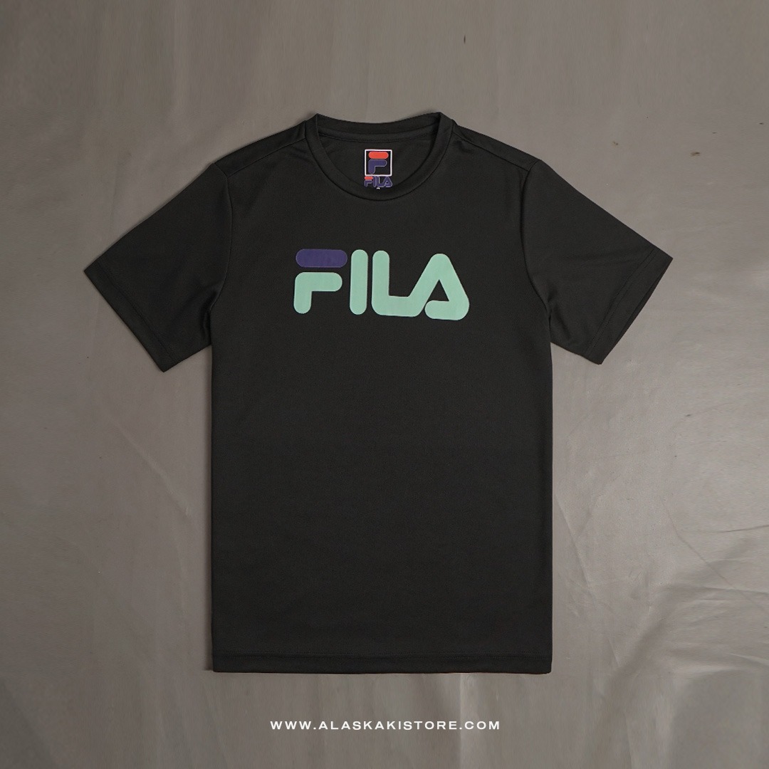 Quickdry Tshirt Black Logo Green FL4009