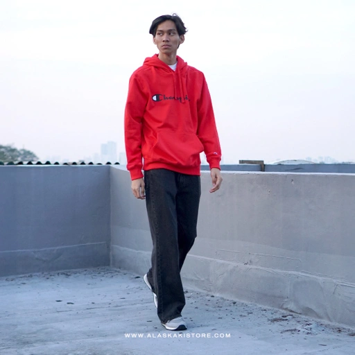 Image of Script Logo Hoodie Chmpion Red CH1111