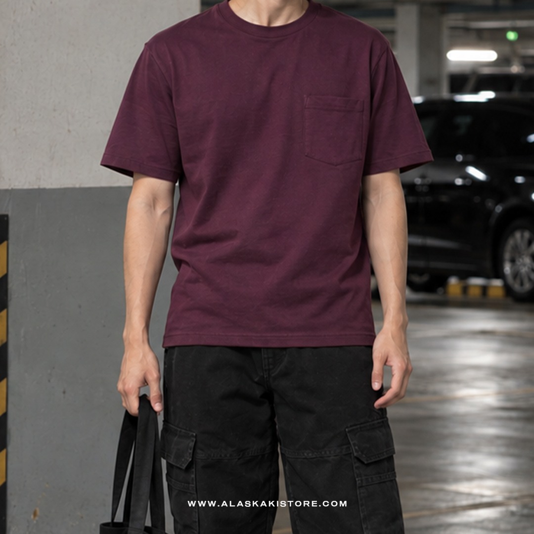 Pocket Tees Burgundy GA4076