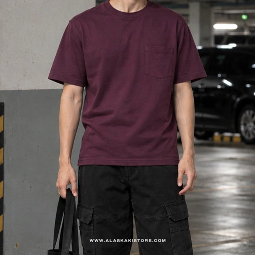 Pocket Tees Burgundy GA4076