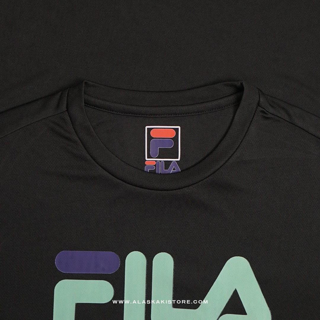 Quickdry Tshirt Black Logo Green FL4009