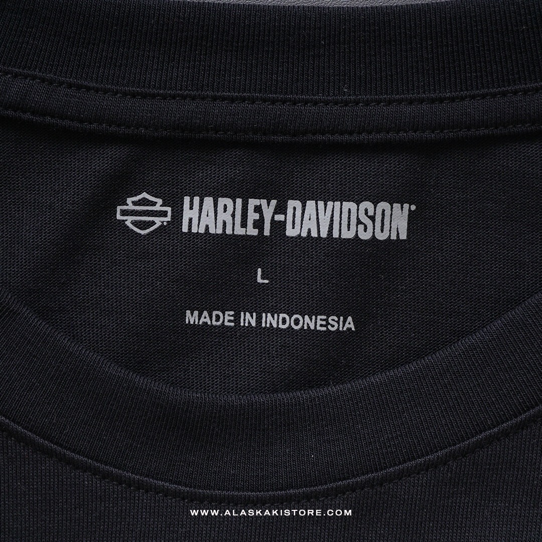 Long Sleeve Printed Tee Black White HD4003