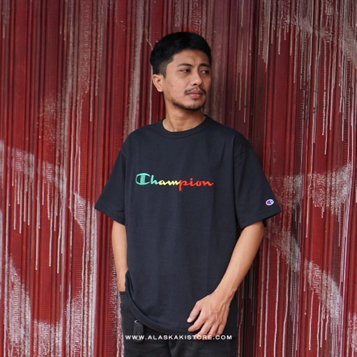 Image of Heavyweight Script Logo Tees Black by Chmpion CH4061