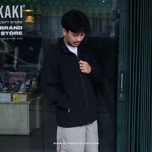 Image of Sherpa Polar Fleece Jacket Black AZ1002