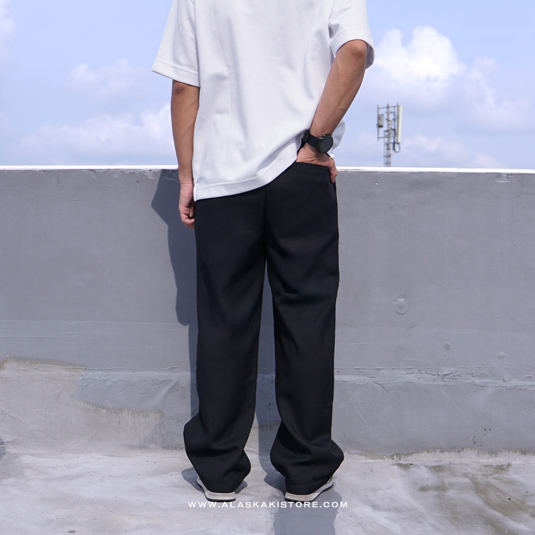 Wide Loose Pants Black GU5027